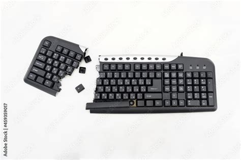 Broken Keyboard Destroyed Keyboard Black Pc Keyboard Is Smashed And