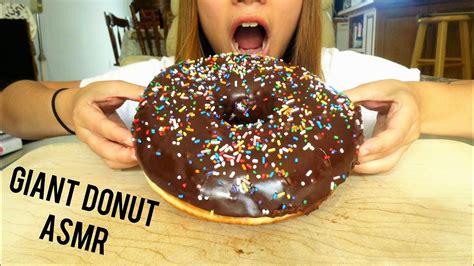 Asmr Giant Chocolate Donut Eating Sounds No Talking Youtube
