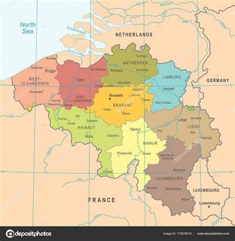 Το βέλγιο έχει τρεις επίσημες γλώσσες. Mapa da Bélgica - ilustração vetorial — Vetor de Stock ...