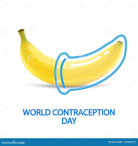 Banana Condom For World Contraception Day Stock Vector Illustration