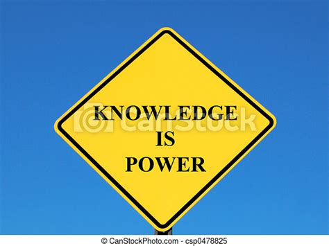 Knowledge Is Power Posted On A Yellow Sign Canstock