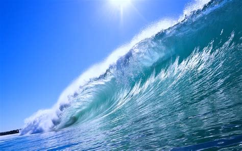 Nature Sea Earth Waves Water Sky Sunny Blue Beaches Ocean Summer Wallpapers Hd