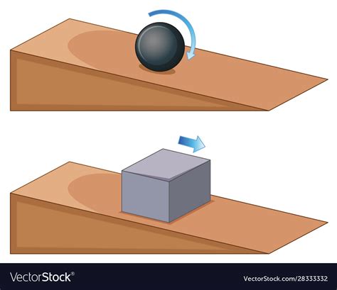 Two Objects Rolling On Slope Royalty Free Vector Image