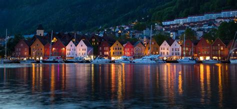 Vagen Harbour In Bergen Norway Stock Image Image Of Landscape