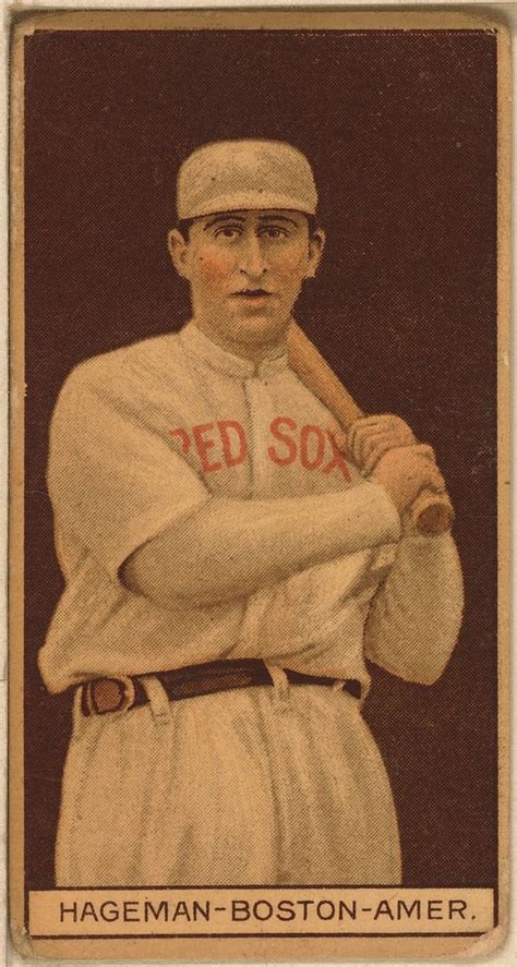 Casey Hageman Boston Red Sox Baseball Card Portrait 1912 Baseball