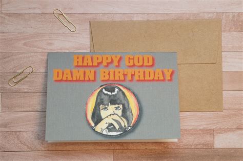 Quentin Tarantino Pulp Fiction Birthday Card Etsy