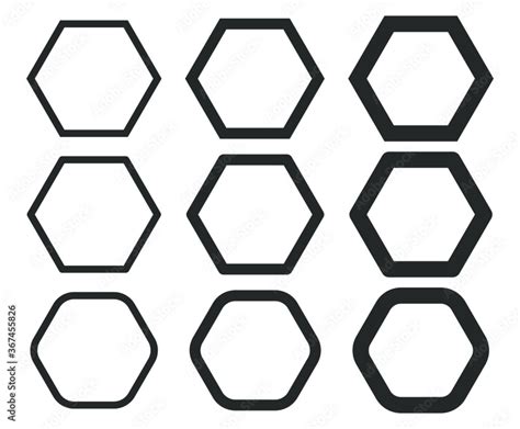 Vecteur Stock Hexagonal Outline Shape Icon Hexagon Silhouette Logo