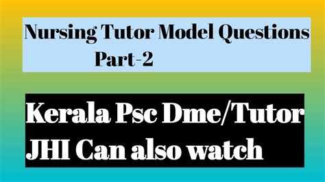Nursing Tutor Model Previous Questionspart 2important Selected