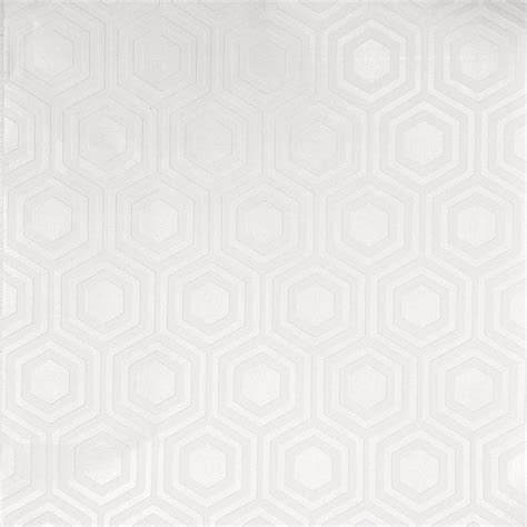White Paintable Geometric Hexagon Wallpaper Vinyl Paste Wall Embossed