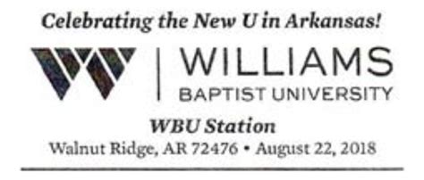 Williams Baptist University Wbu Station Walnut Ridge Arkansas — 2018