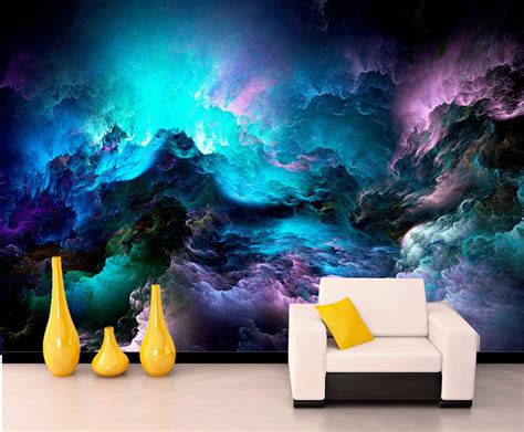 Space Wall Mural For Living Room Deep Space Home Mural Etsy Large