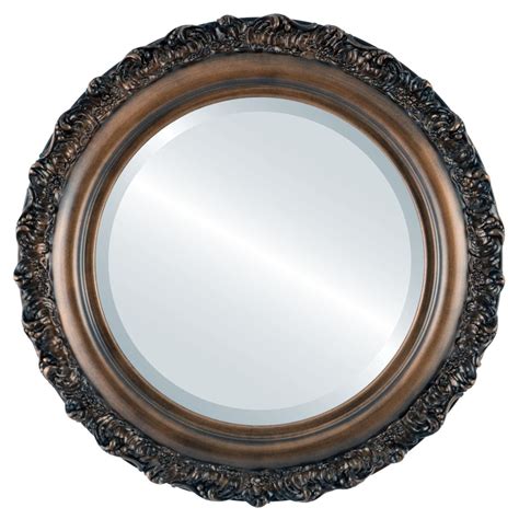 The Oval And Round Mirror Store Venice Framed Round Mirror In Rubbed