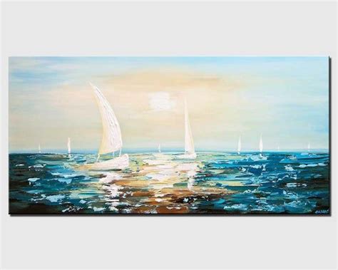 Sailboat Painting Abstract Seascape Acrylic Painting On Etsy