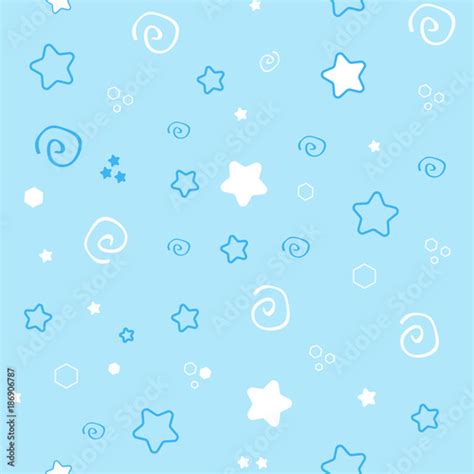 Seamless Pattern Baby Set On Blue Background Cute