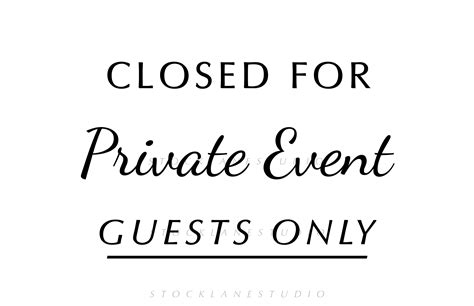 Printable Closed For Private Event Sign In Black And White Do Etsy Canada