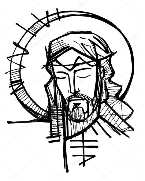 Ilustración Vectorial Dibujada A Mano O Dibujo De Jesucristo En Su