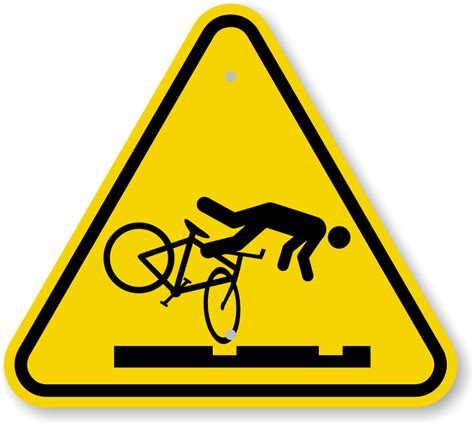Warning danger caution toxic risk safety sign virus symbol hazard. ISO Cyclist Trip Hazard Streetcar Tracks Symbol Sign ...