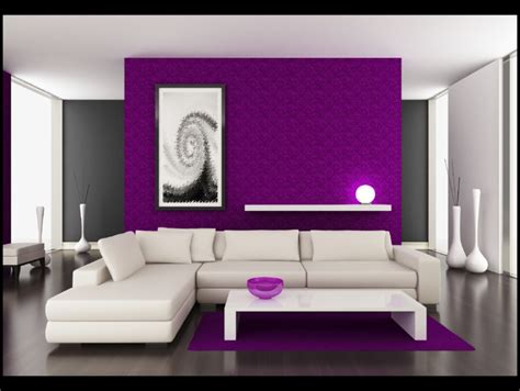 tips desain ruang tamu ungu minimalis