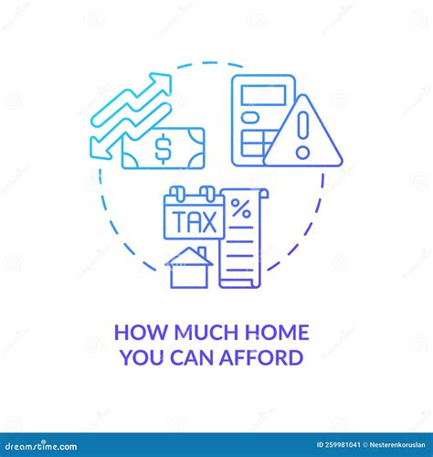 Home Affordability Blue Gradient Concept Icon Stock Vector