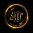 40 Years Gold With Glowing Circle Anniversary Logo Themes 10th 20th 