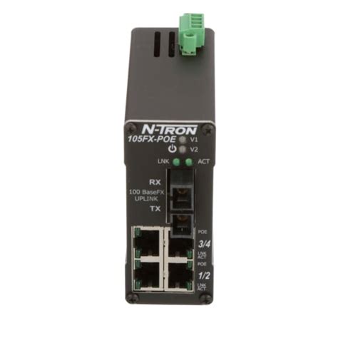 Red Lion Controls 105fx Sc Poe Ethernet Switch 5 Port Square