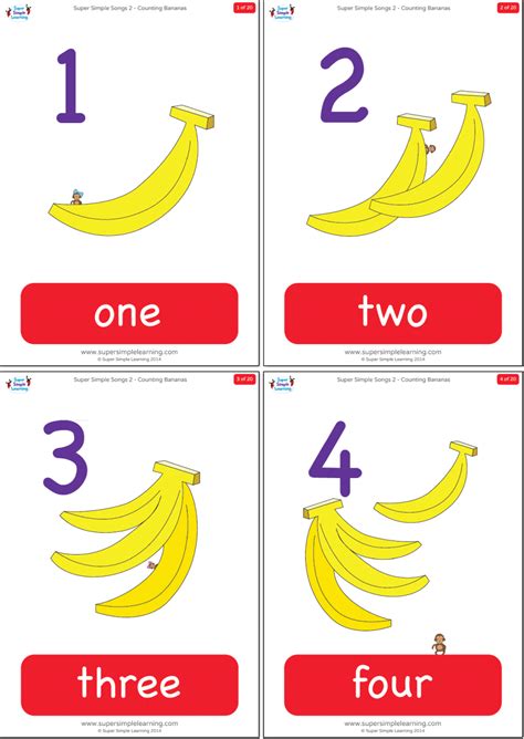 Counting Bananas Flashcards Super Simple
