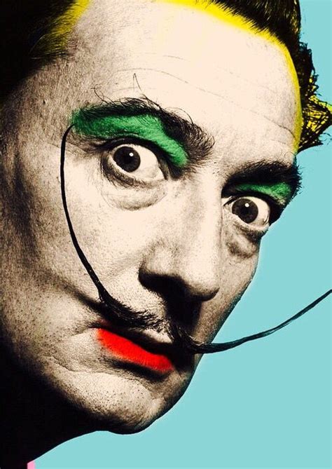 Salvador Dali With Face Of Color Art Moustaches Images Pop Art