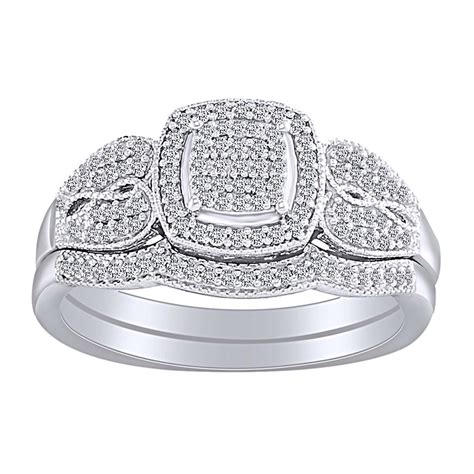 Wishrocks 1 3 Cttw Womens Round Natural Diamond Square Bridal Wedding