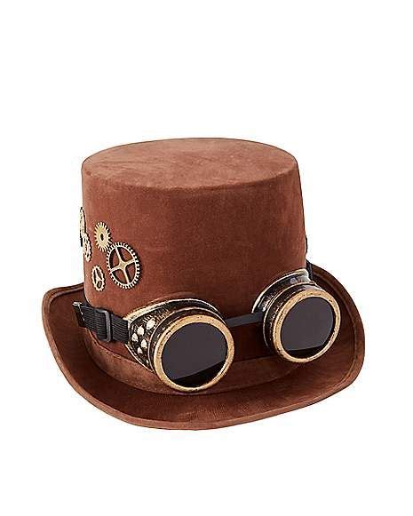 Steampunk Top Hat With Goggles Steampunk Top