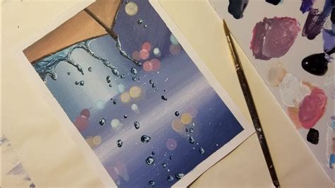 Cover your edges and corners or even the whole canvas in some of your. Acrylic painting Rainy day painting/step by step/How to ...