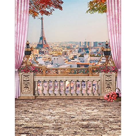 Buy 5x7ft Vinyl Eiffel Tower Paris Balcony Photography Studio Backdrop