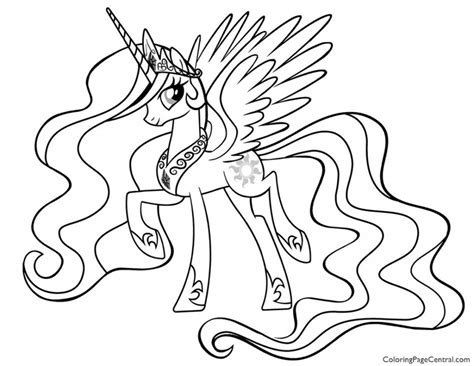 Use one of the valentine bingo pages to cut every square out separately. My Little Pony - Princess Celestia 01 Coloring Page ...