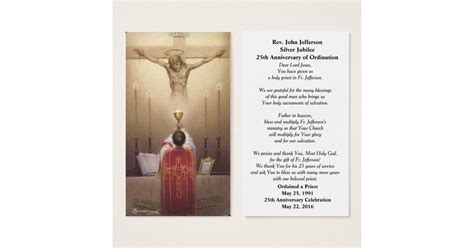Catholic Priest Ordination Aniversary Prayer Card Zazzle