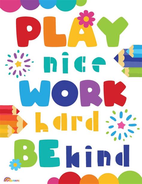 Print Your Own Posters Play Nice Work Hard Be Kind Sproutbrite