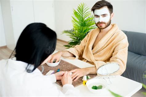 Man Doing Manicure Stock Photo Image Of Beautician Beautiful