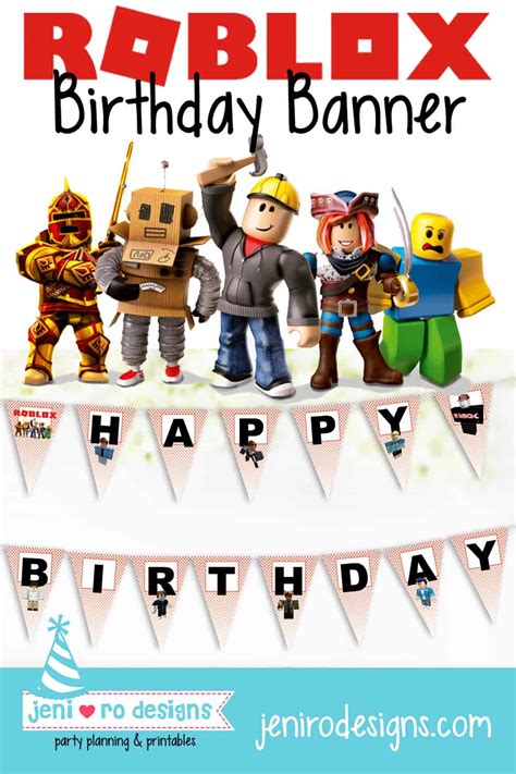 Roblox Birthday Banner In The Free Printable Library