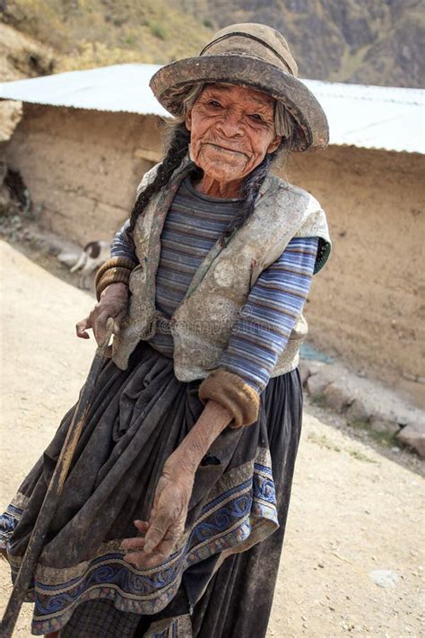 Elderly Peruvian Woman In A Remote Village Of Peru Editorial Image