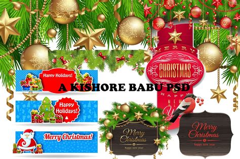 Free Christmas Psd Elements By Kishore Babu Yarlapati