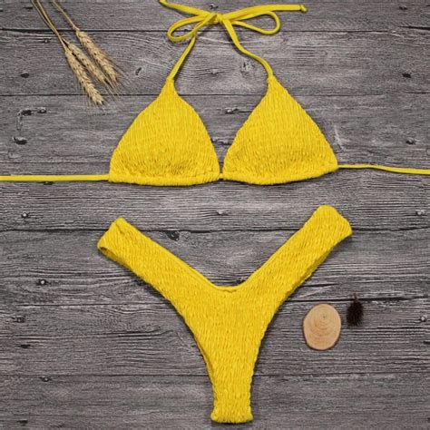 High Cut Bikini Sexy Swimsuit Brazilian Swimwear Women 2019 Biquini Off