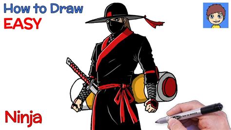 How To Draw A Ninja Step By Step Easy Ninja Drawing Tutorial Youtube