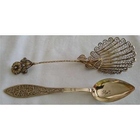 Vintage Silver 800 Spoon And Spoon Shaped Tea Strainer Chairish