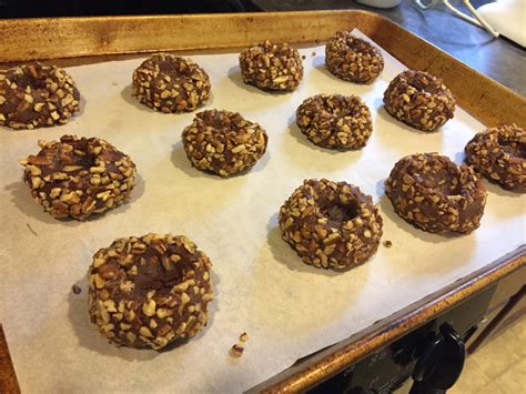 Hold The Onion Caramel Turtle Thumbprint Cookies