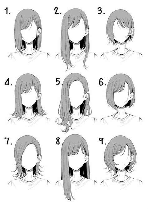 Female Hairstyles Drawing Hair Reference In 2020 Anime Drawings