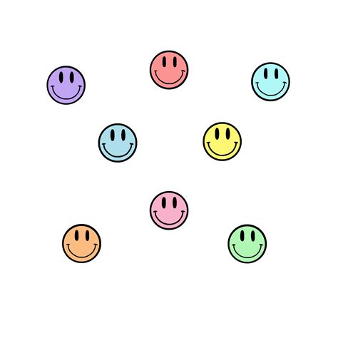 pastel smiley face sticker pack | Preppy stickers, Face stickers
