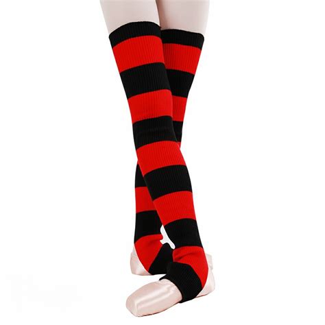 Adults Stripe Winter Leg Warmers Latinballet Dance Warm Sock Knitted