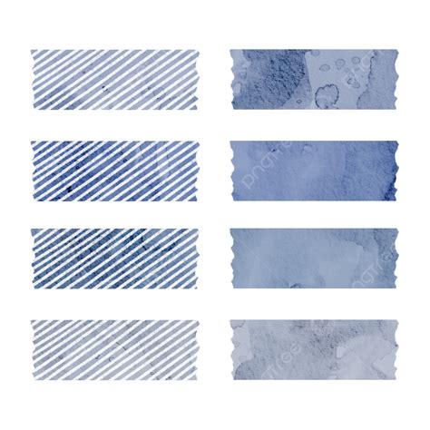 Juego De Pegatinas De Cinta Washi Imprimibles En Color Azul Para Llevar