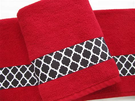 Red Black Bath Towels Bathroom Towel Bath Towel Hand Towel