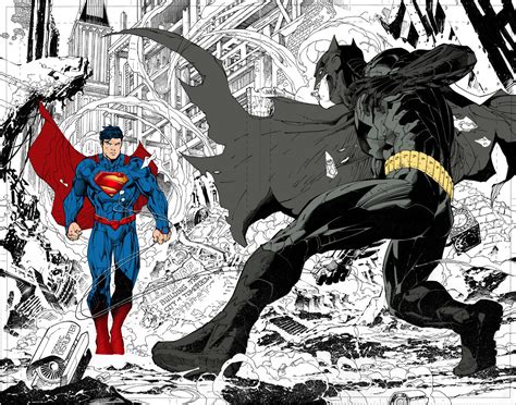 A Simple Colorists Art Blog Jim Lee Batman Vs Superman Wip 1