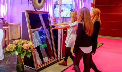 magic mirror photo booth touch interactive selfie photo booth in hyderabad for wedding