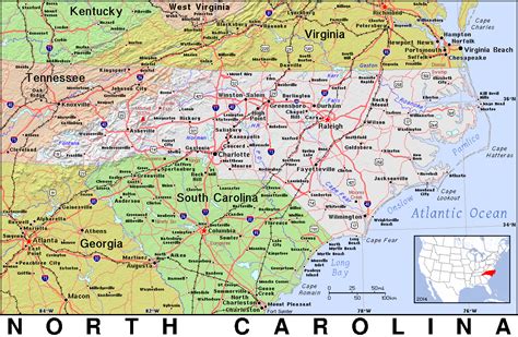 North Carolina Contour Map Mapdome